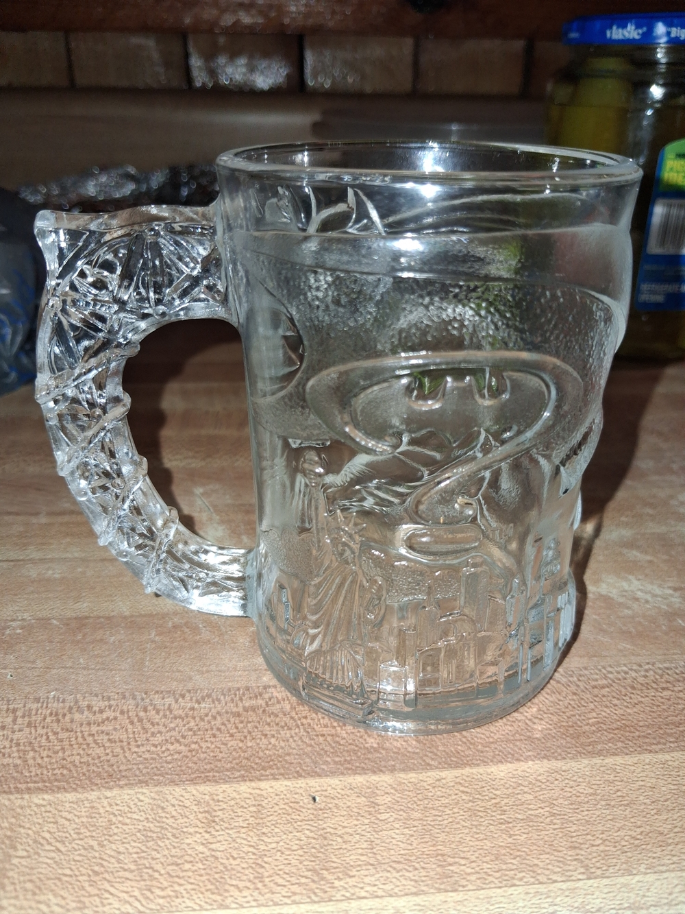 McDonald's Clear Glass Batman Logo Mug - Transparent
